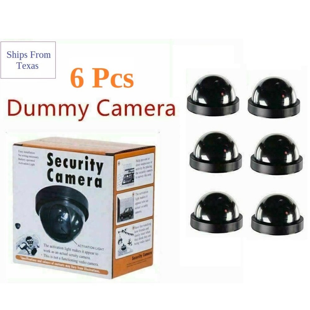 6 Pack Dummy Surveillance Cameras - Dome Style